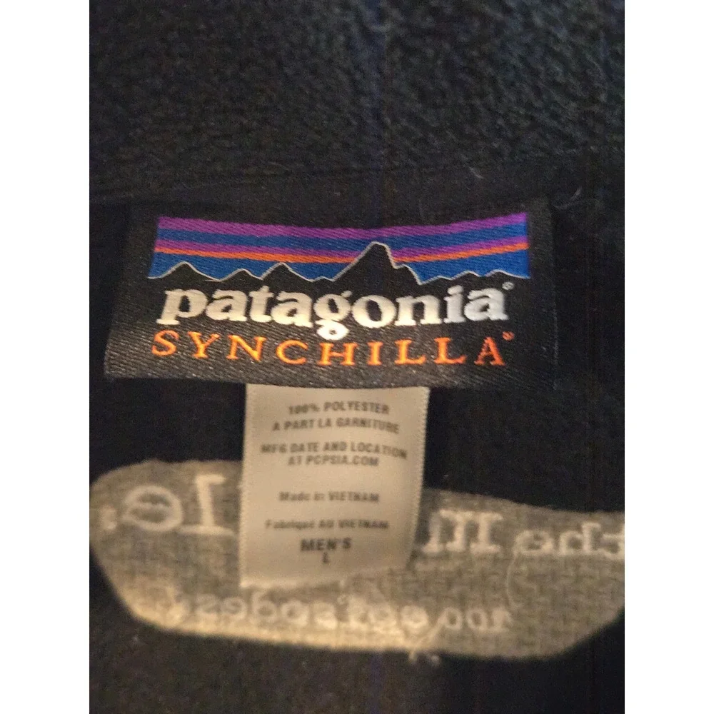 Patagonia Synchilla Quarter Zip Mens Large Black The Middle 100th Episode Fleece